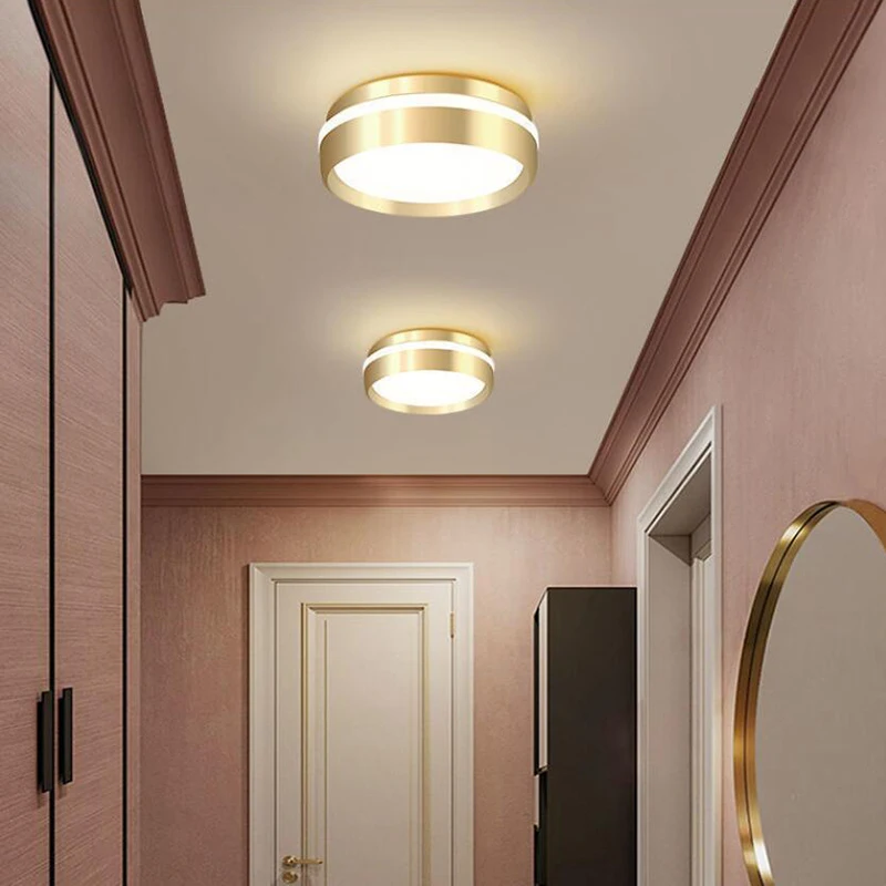 

Nordic minimalist LED golden ceiling lamp 12W aisle balcony porch corridor hallway cloakroom lamp