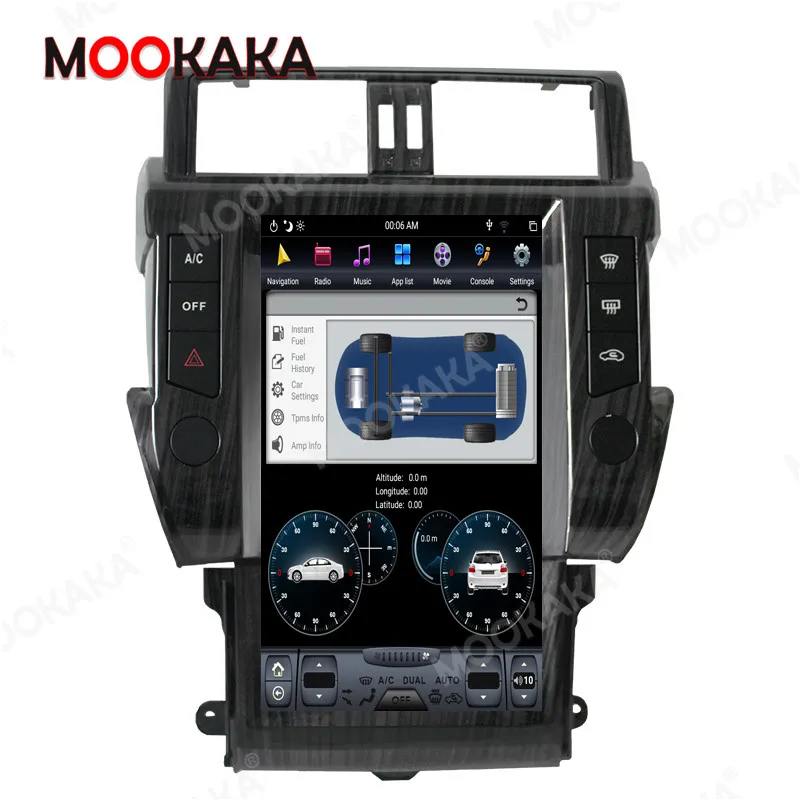 Carplay DSP Android 9 PX6 Vertical Tesla Radio Car Multimedia Player GPS Navigation For Toyota Land Cruiser Prado 150 2014-2017 |