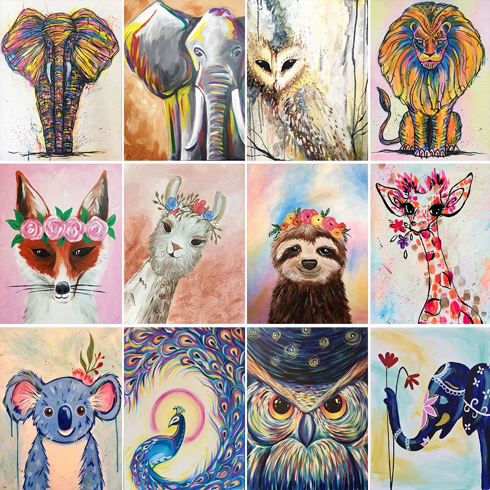

Crafts for Adults Graffiti Animal Wall Art Painting Diamond Embroidery Mosaic 5D Diy Paint Home Room Decor Elephant Decor