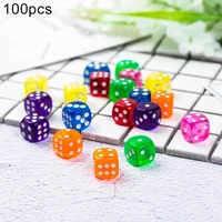 100pcs 14mm colored transparent acrylic game dice club bar party accessories