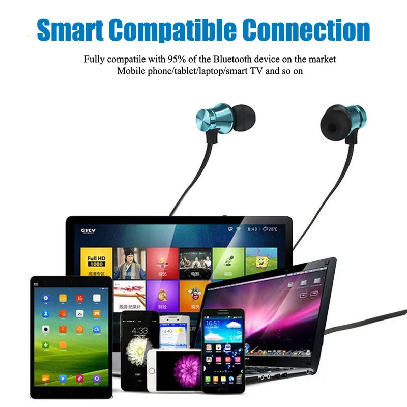 Магнитные Bluetooth наушники XT11 Спортивные Беспроводные для бега с шейным ободом и