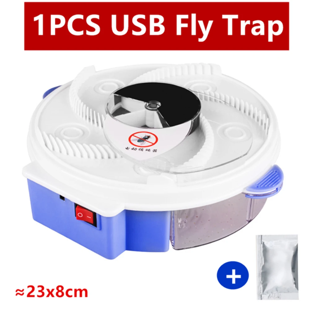 

USB Electric Fly Traps Device Automatic Insect Pest Catcher Trapping Flycatcher Anti Fly Killer Trapper Kitchen Home Repellent