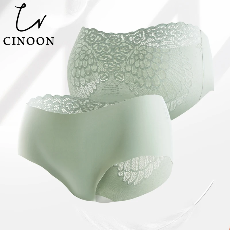 

CINOON Latex Seamless Pantie Fashion Women Underwear Ice Silk Comfort Intimates Sexy Hollow Out Lingerie High-Rise Female briefs