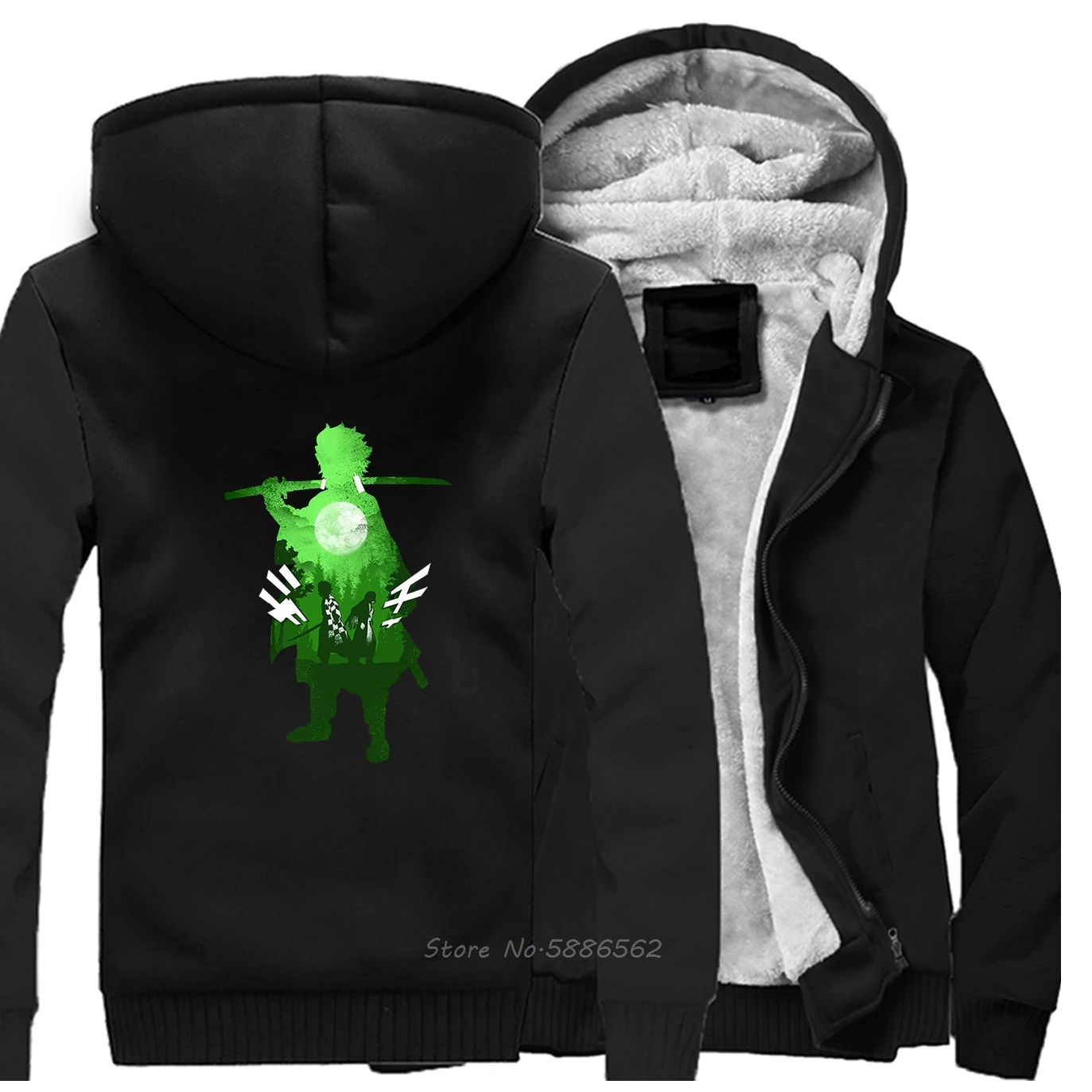 

Japan Anime Demon Slayer Hoodie Men Thicken Hooded Hoodies Sweatshirt Streetwear Coat Harajuku