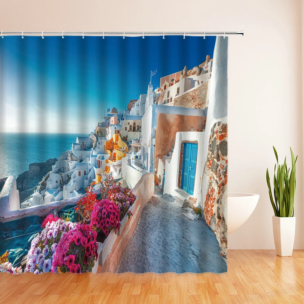 X см средиземноморские занавески для душа пляжные водонепроницаемые из