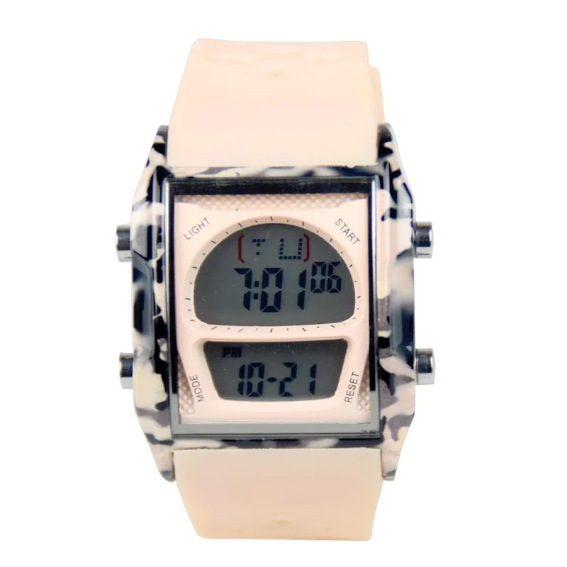 Модные водонепроницаемые мужские наручные часы 50 м светодиодный спортивные