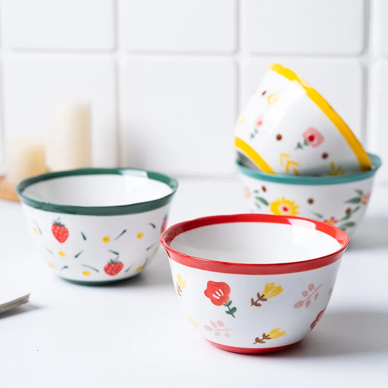 Подглазурная роспись вручную чаша с цветной поверхностью керамическая супница