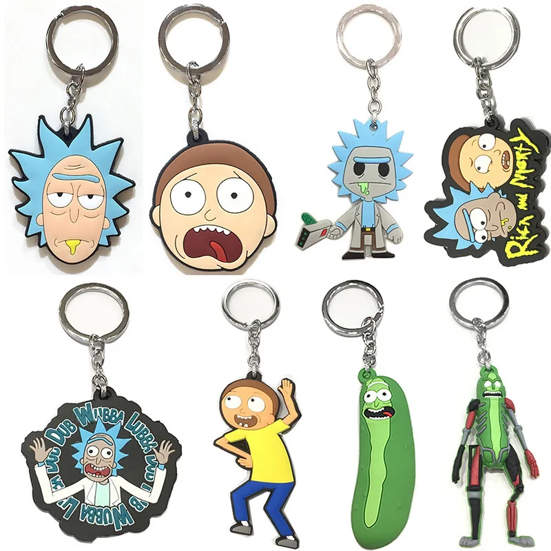 

Pickled Cucumber Keychain Double Sided Pattern Soft Rubber Creative Personality Backpack Pendant Bag Decoration Car Accessories