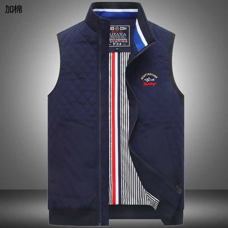 

2020 Fashion Solid Color Vest Coat Winter Men's Clothes New Trendy Brand Casual Male Shark Cotton Warm Jacket Men Autumn Gilet