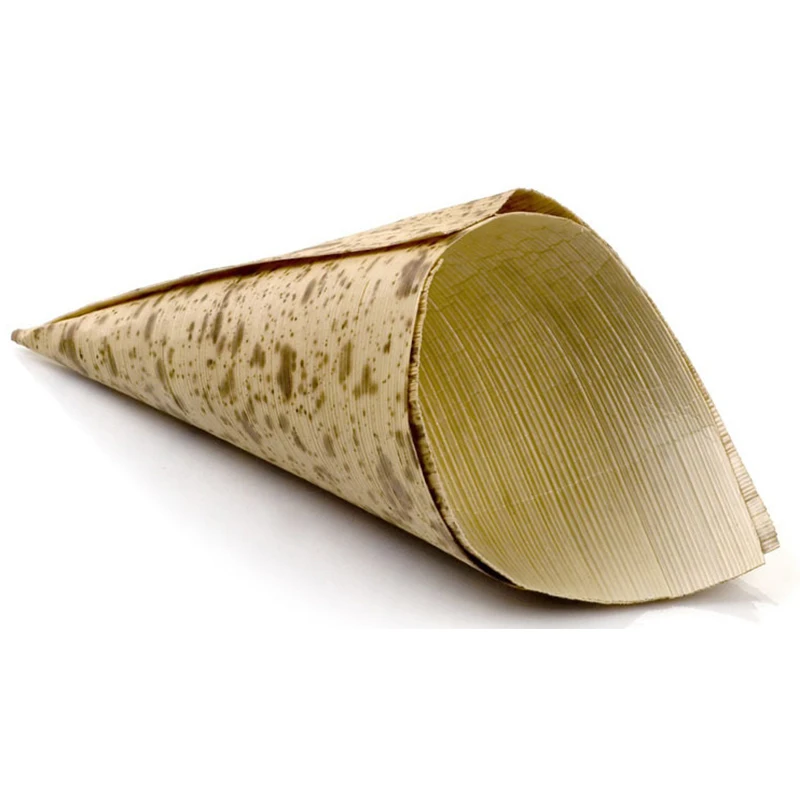 

Одноразовый бамбуковый листовой конус, размер экологически безопасные столовые приборы, 85 х55 мм, 40 шт./упаковка