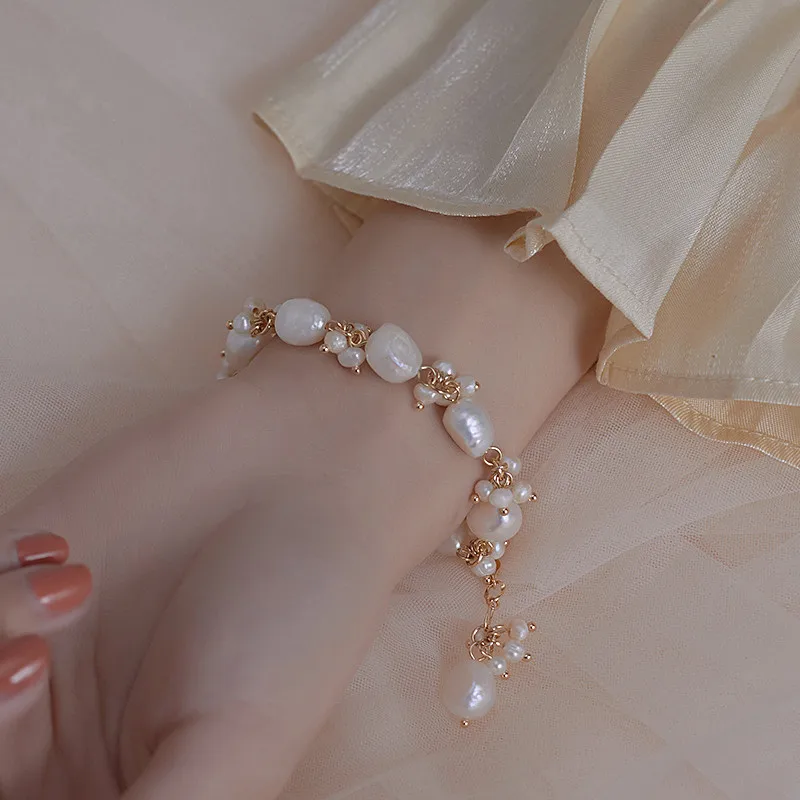 

Baroque Freshwater Pearl Bracelet Female Special-shaped Pearl Bracelet Luxury Jewelry Charms Wholesale Bracelets for Women