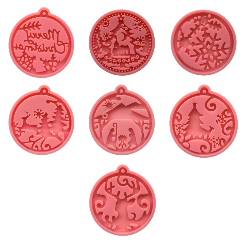 

DIY Christmas Keychain Silicone Epoxy Mold DIY Earrings Pendant Jewelry Crafting Mould for Christmas Love Gift Craft