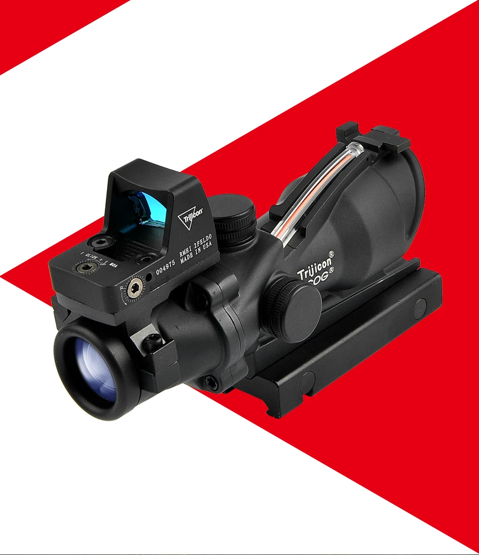 Trijicon ACOG 4X32 прицел Cahevron сетка волокно зеленый красный с подсветкой RMR Mirco Красный точка зрения тактический охотничий прицел