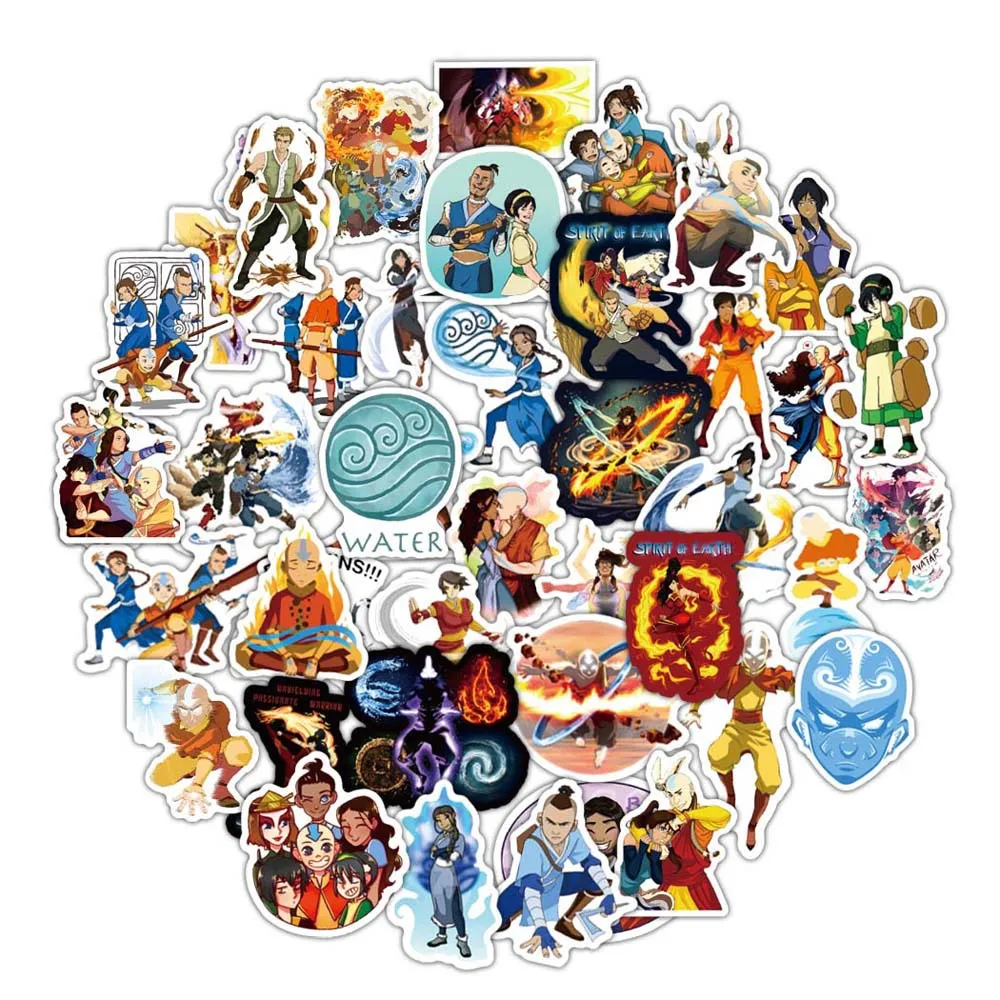 

50PCS/Pack Avatar The Last Airbender Stickers Anime Cartoon Sticker funny DIY Luggage Laptop Skateboard Motorcycle Bike Sticker