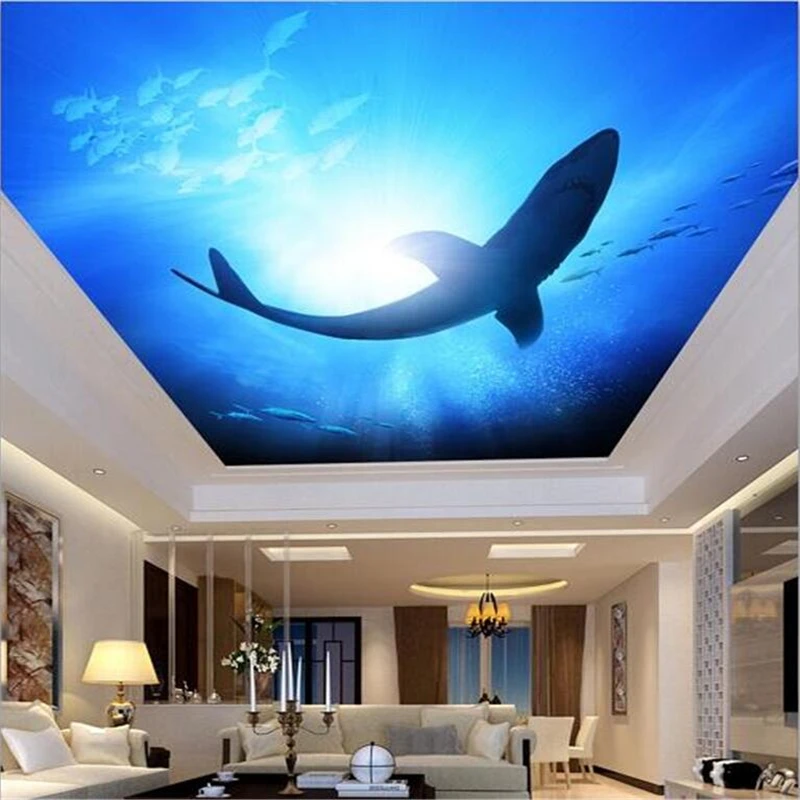 

Custom wallpaper 3d mural hd atmospheric blue sky white cloud seagull living room bedroom zenith mural papel de parede