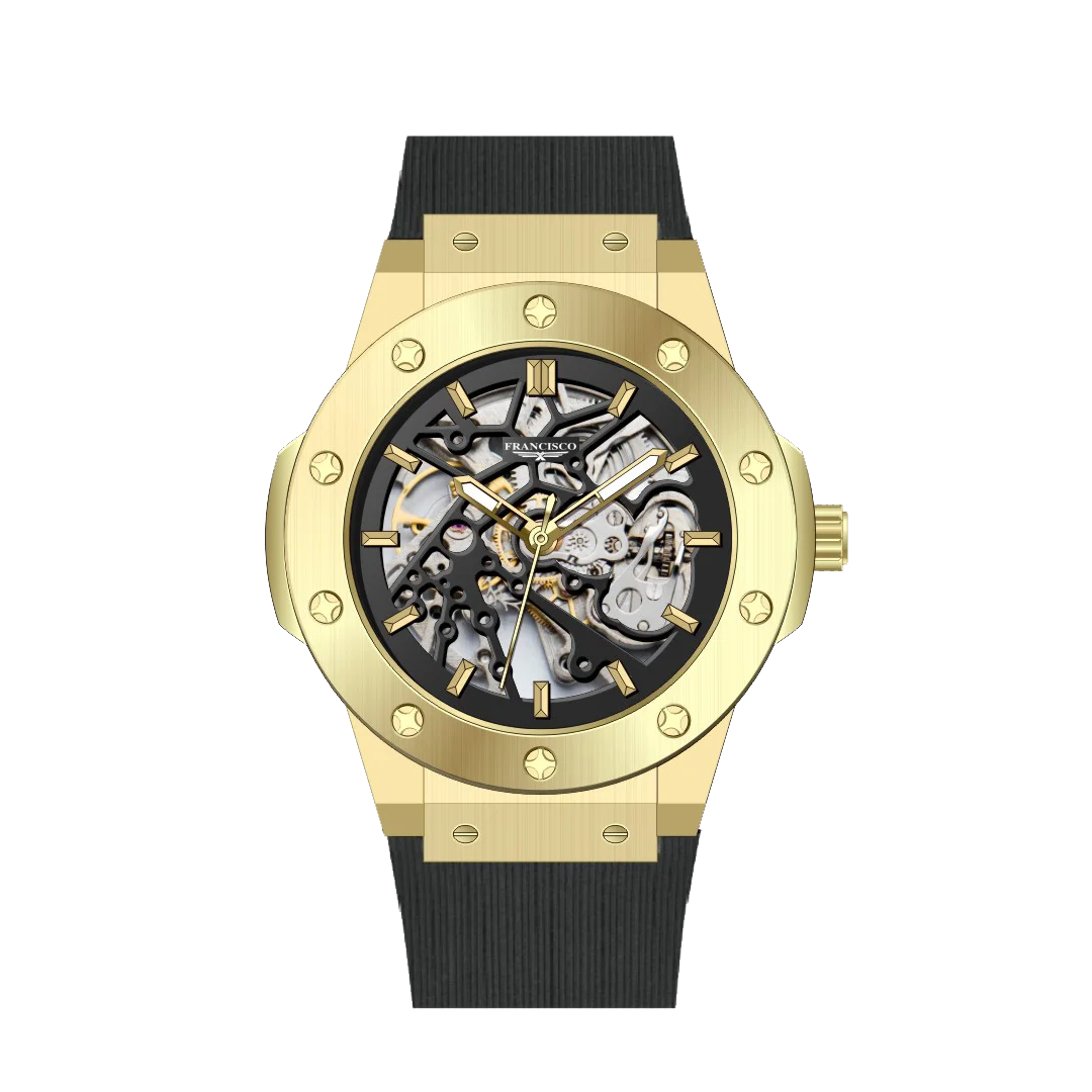 Часы-скелетоны FRANCISCO Timepiece Мужские механические дизайнерские прозрачные