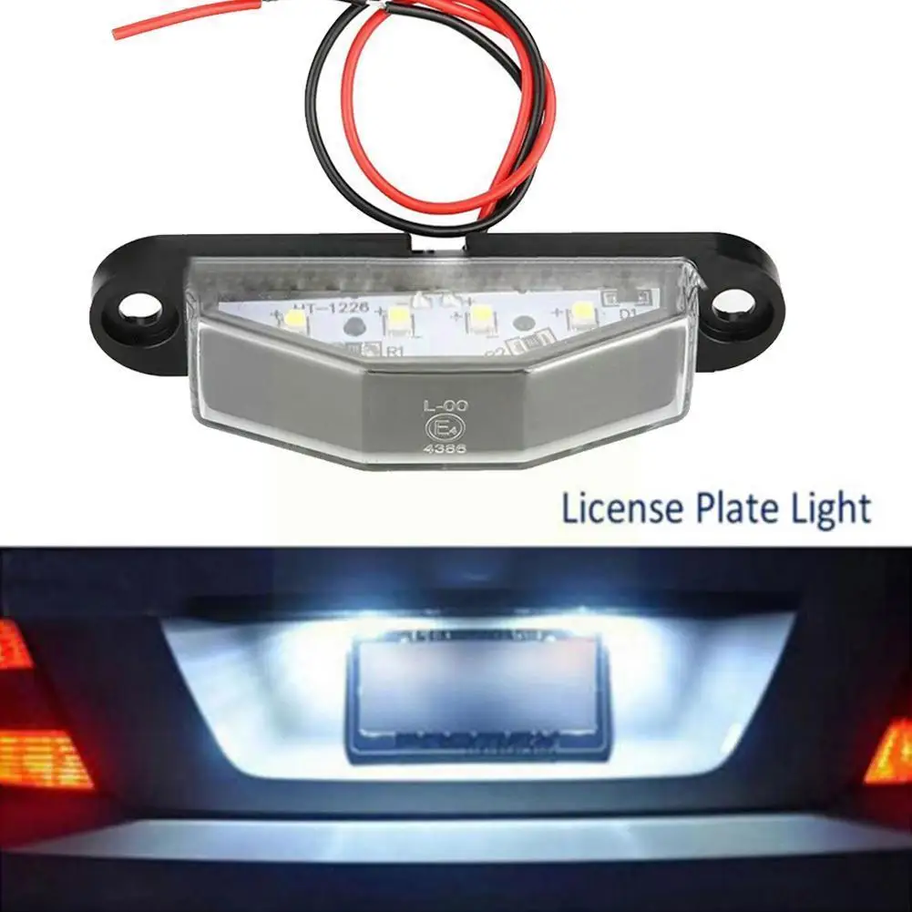 

1pcs 12V 24V 4 LED Car Truck Number License Plate Light Boat Lamp For Trailer RV Light Tail Rear V5F9