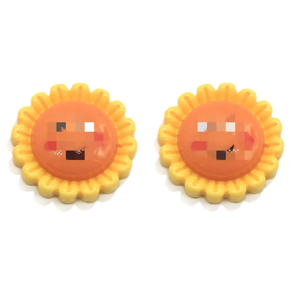 

20mm Sunflower Resin Flat Back Cabochon Charms for Jewelry Accessories