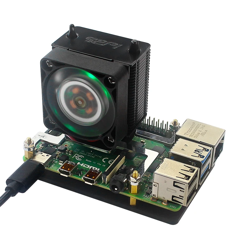 Охлаждающий вентилятор 52Pi Ice Tower для Raspberry Pi 4 медная трубка с RGB вентилятором +