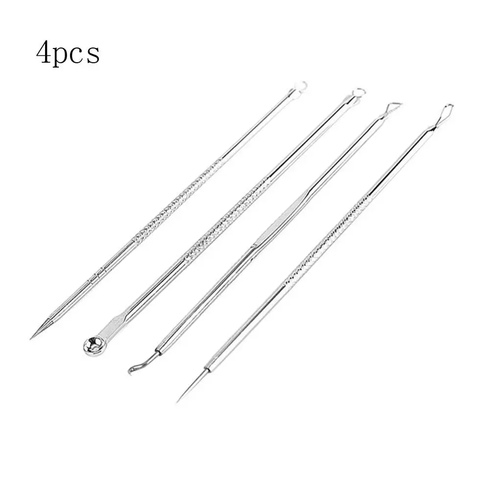 4PCS Нержавеющая сталь для удаления черных точек игла для удаления акне комедона прыщей экстрактор Инструменты для удаления уход за лицом очиститель для удаления акне иглы - Цвет: 4PCS