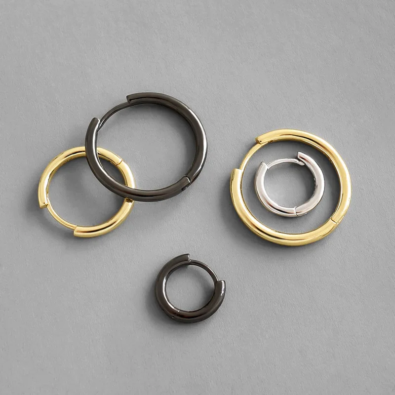 Классические серьги из серебра 925 пробы модные геометрические серьги-кольца