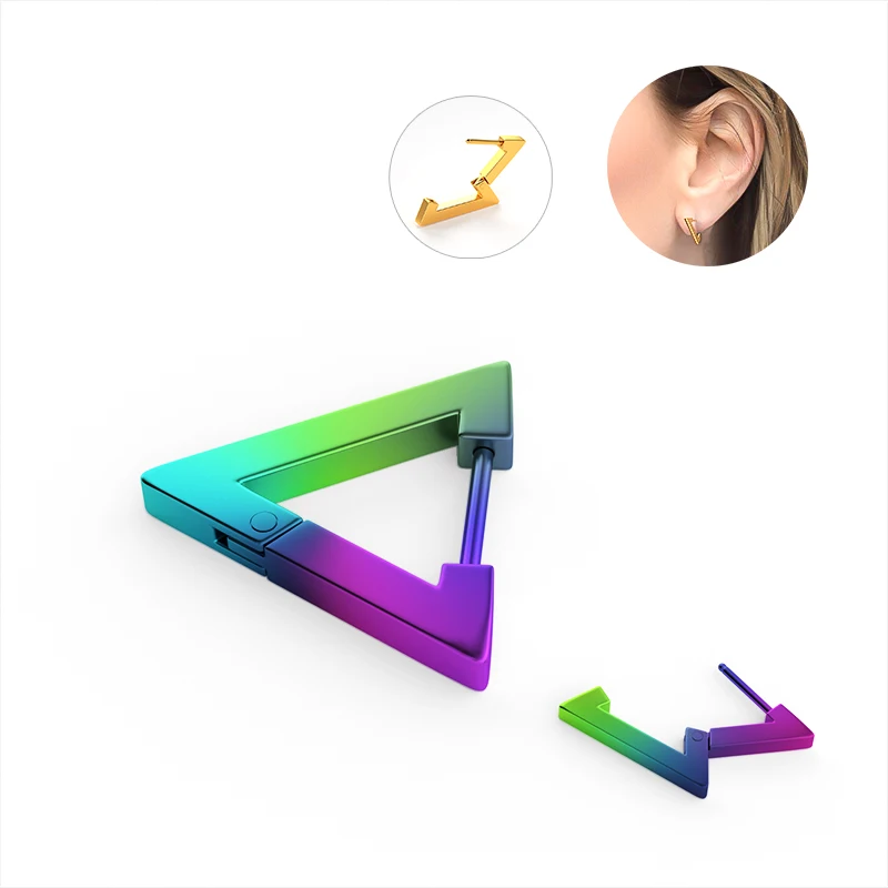 Пара геометрических типов серьги Клипсы из нержавеющей стали с вакуумным