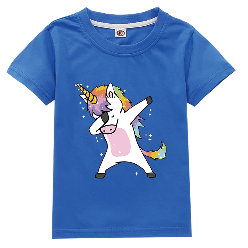 

Clothes dabbing unicorn kids boys girls T-shirt Cotton pug dog children t shirt teens unisex streetwear tops tees hip hop tshirt