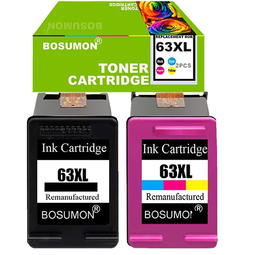 Bosumon CP 63 оптом для hp 63 63XL чернильный картридж для hp Officejet 3833 5255 5258 4650 3830 hp DeskJet 2130 1112 3632 принтер - Цвет: 63XL 1 SET