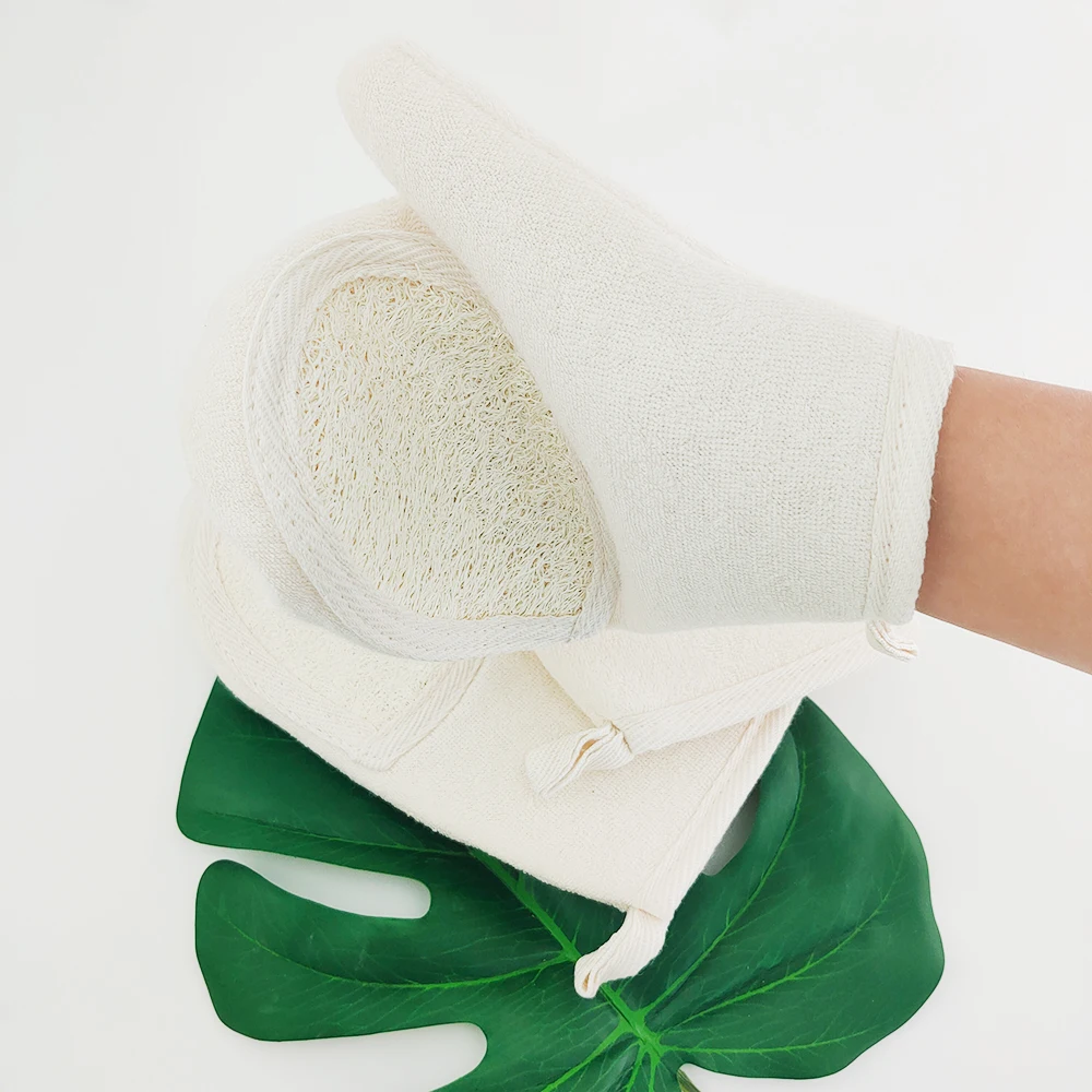 Скраб для мытья перчатки душа полоска тела щетка из натурального бамбукового