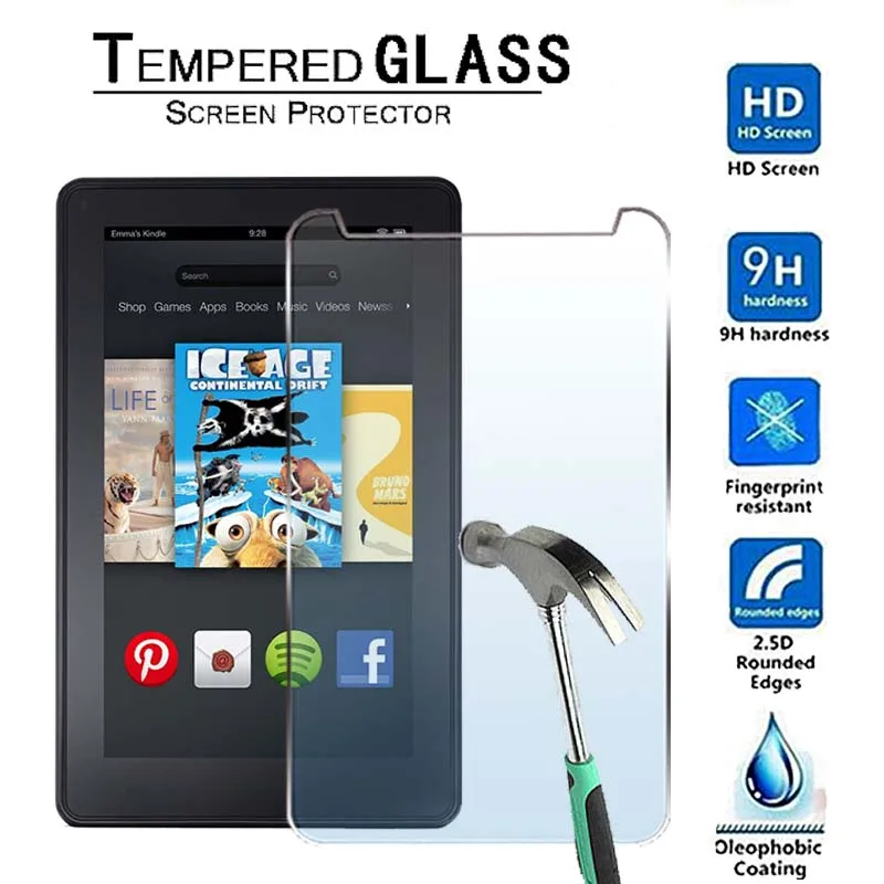 

For Amazon Kindle Fire 7" (2nd gen 2012)-9H Ultra clear Premium Tablet Tempered Glass Screen Protector Film Guard Cover