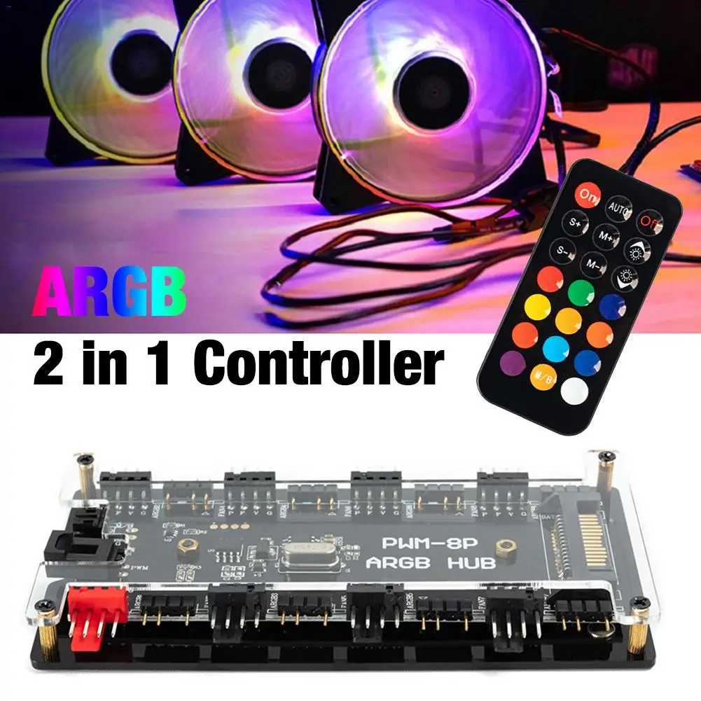 

Беспроводной пульт дистанционного управления ARGB, адресуемый разделитель, 4-контактный контроль температуры ШИМ, 5V3 pin Синхронизация