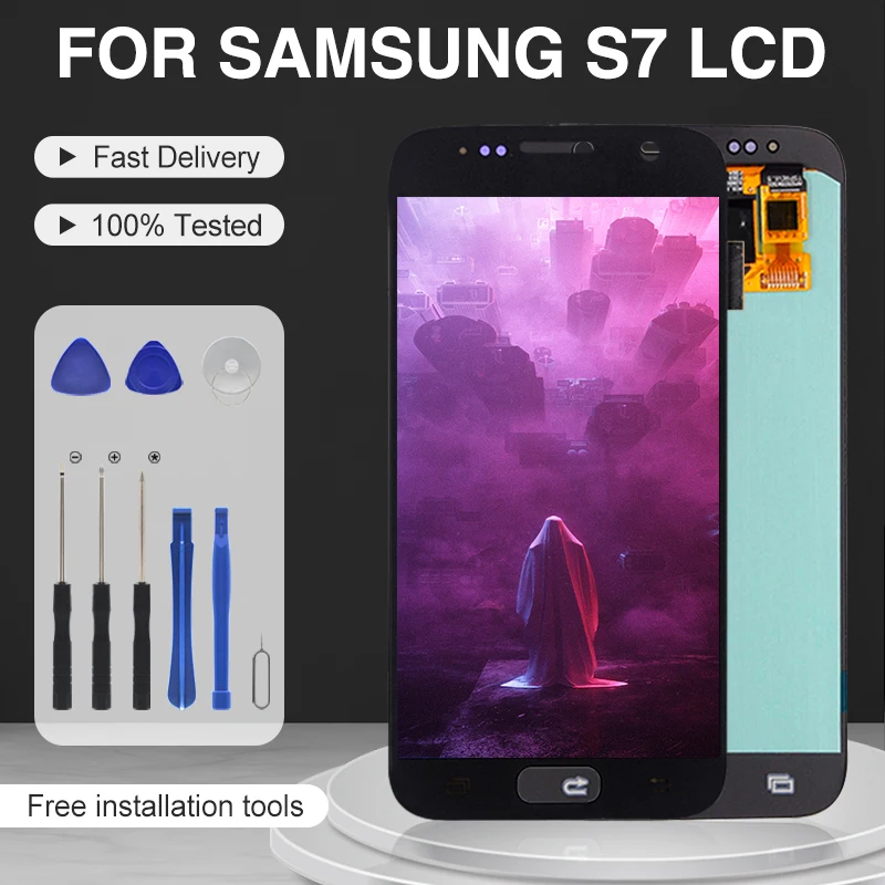 

Catteny Акция G930 дисплей для Samsung Galaxy S7 ЖК-дисплей с сенсорной панелью дигитайзер в сборе G930FD G930F экран Бесплатная доставка