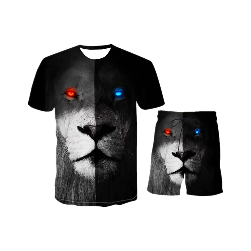 

Men's Casual Printed Round Neck Pullover T-shirt 2021 Summer New Spoof Clown 3d Digital Printing Fashion Short-sleeved Shorts