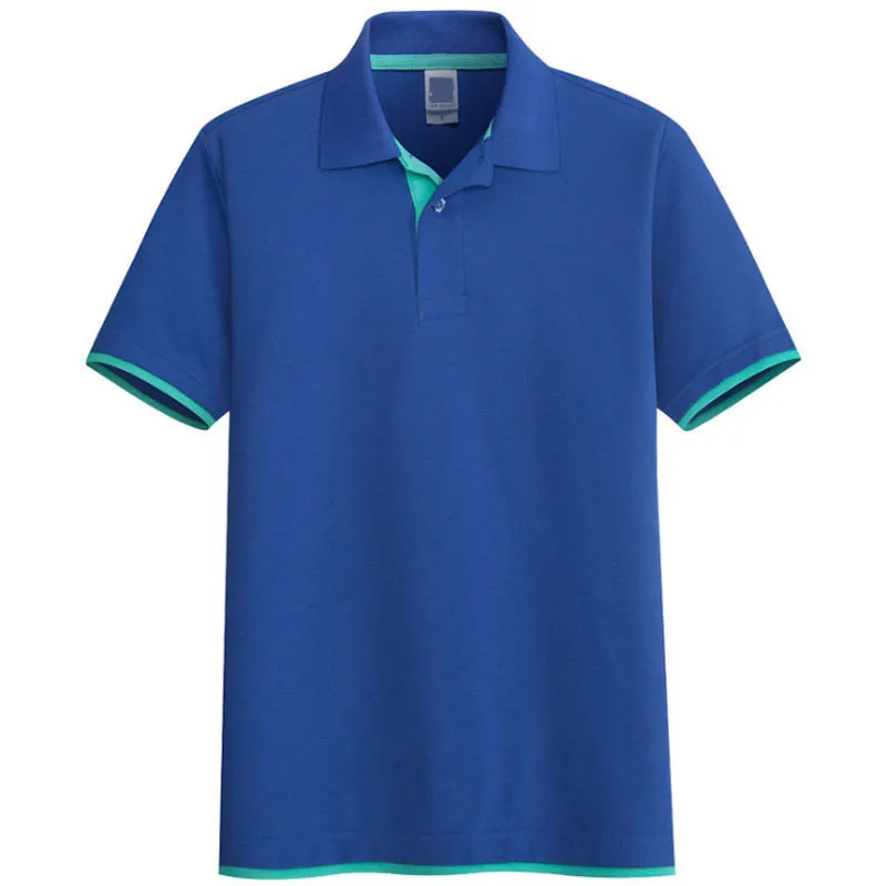 Модные однотонные мужские рубашки-поло высокого качества хлопковые с коротким