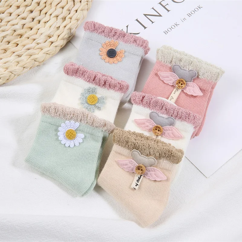3 Pairs/Lot Newborn Socks Cute Cartoon Baby Socks Mesh Infant Cotton Socks Boneless Suture Socks Boys Girls Children Socks