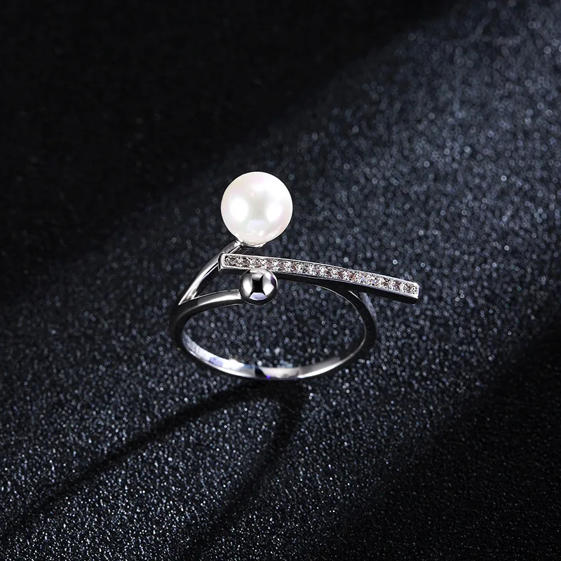 NJ натуральный пресноводный жемчуг ювелирные изделия серебряные кольца для
