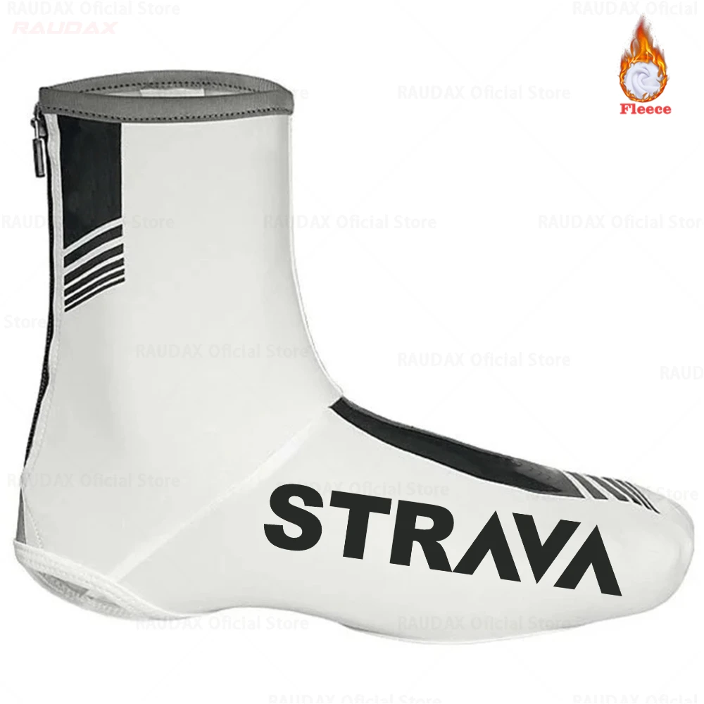 Зима 2021 флисовый чехол Strava для велосипедной обуви на молнии спортивной мужской