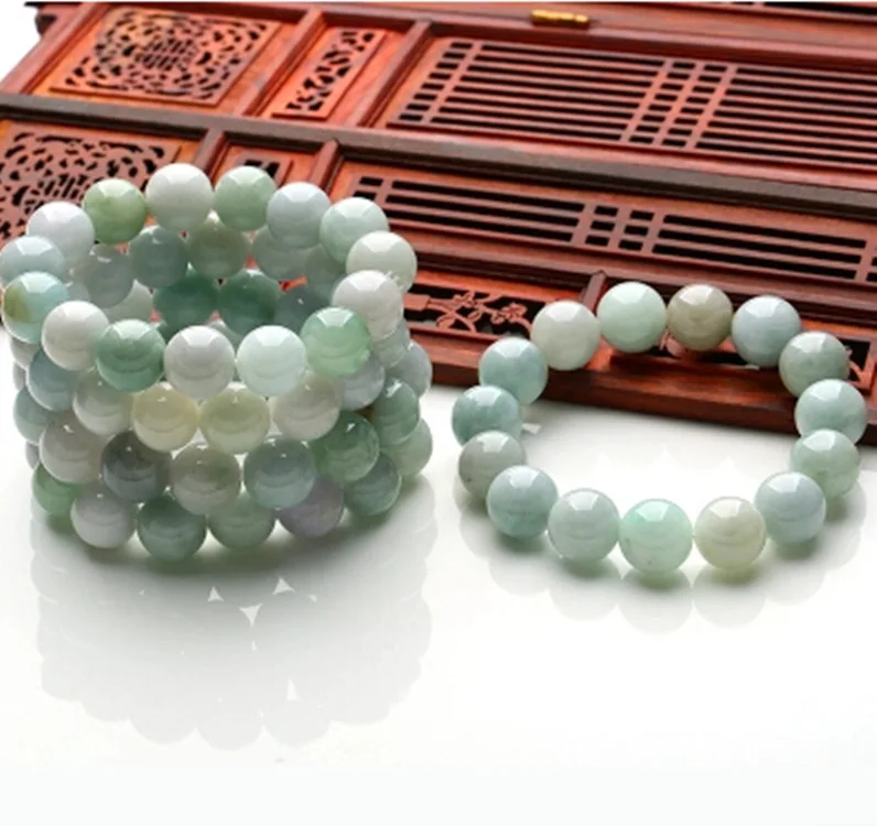 Натуральный нефрит изумруд 10 мм круглый браслет из бисера регулируемый Шарм
