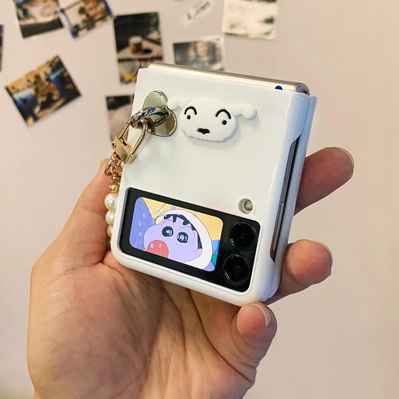 

Чехол для Samsung ZFlip3 фарфоровый Тонкий Забавный аниме чехол для Galaxy Zflip3 пара браслетов Etui для Galaxy Z Flip 3 F7110 чехол