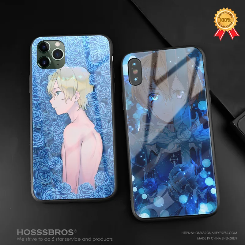 Eugeo Sword Art Online Мягкий силиконовый чехол из закаленного стекла для iPhone 6 6s 7 8 Plus X XR XS 11