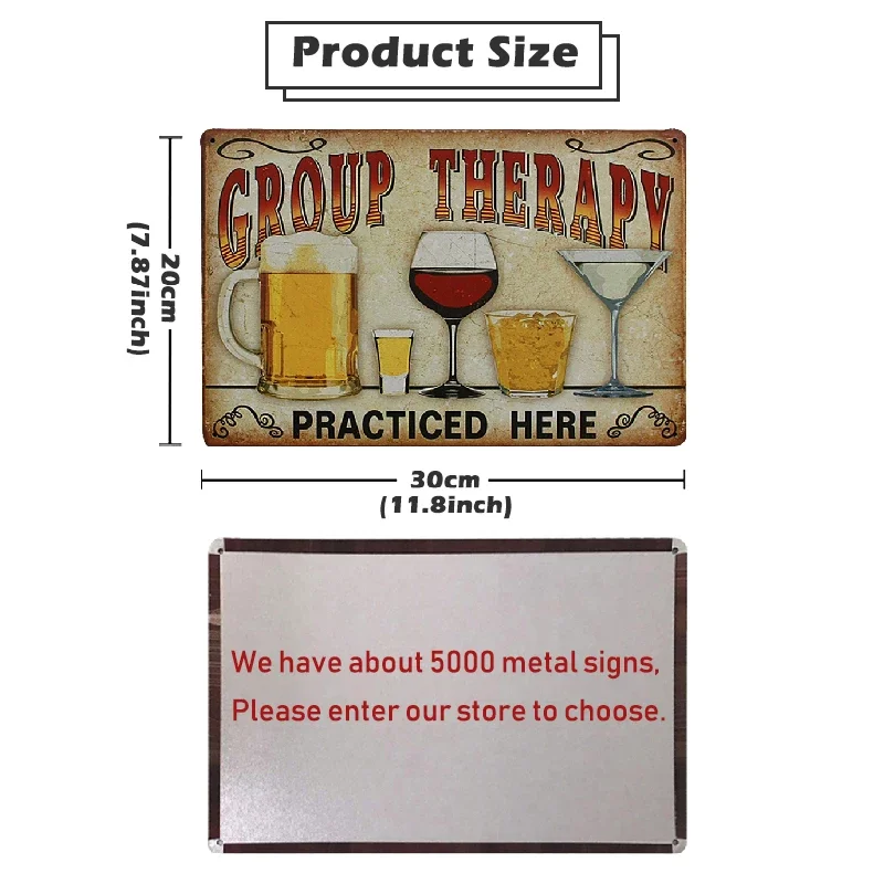 

ERLOOD Wine Vintage Funny Home Decor Tin Sign Retro Metal Bar Pub Poster 12" X 8"