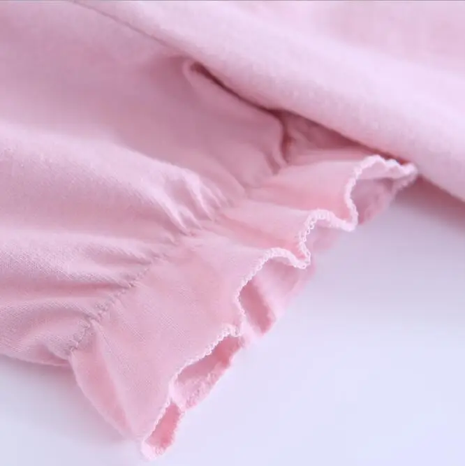 Летняя однотонная хлопковая ночная рубашка с кружевным воротником и коротким