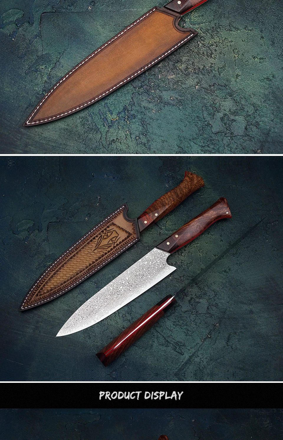 FZIZUO 8 ''VG10 Дамасская сталь полный Tang кухонный нож из нержавеющей стали профессиональный нож шеф-повара ручной работы кухонные ножи