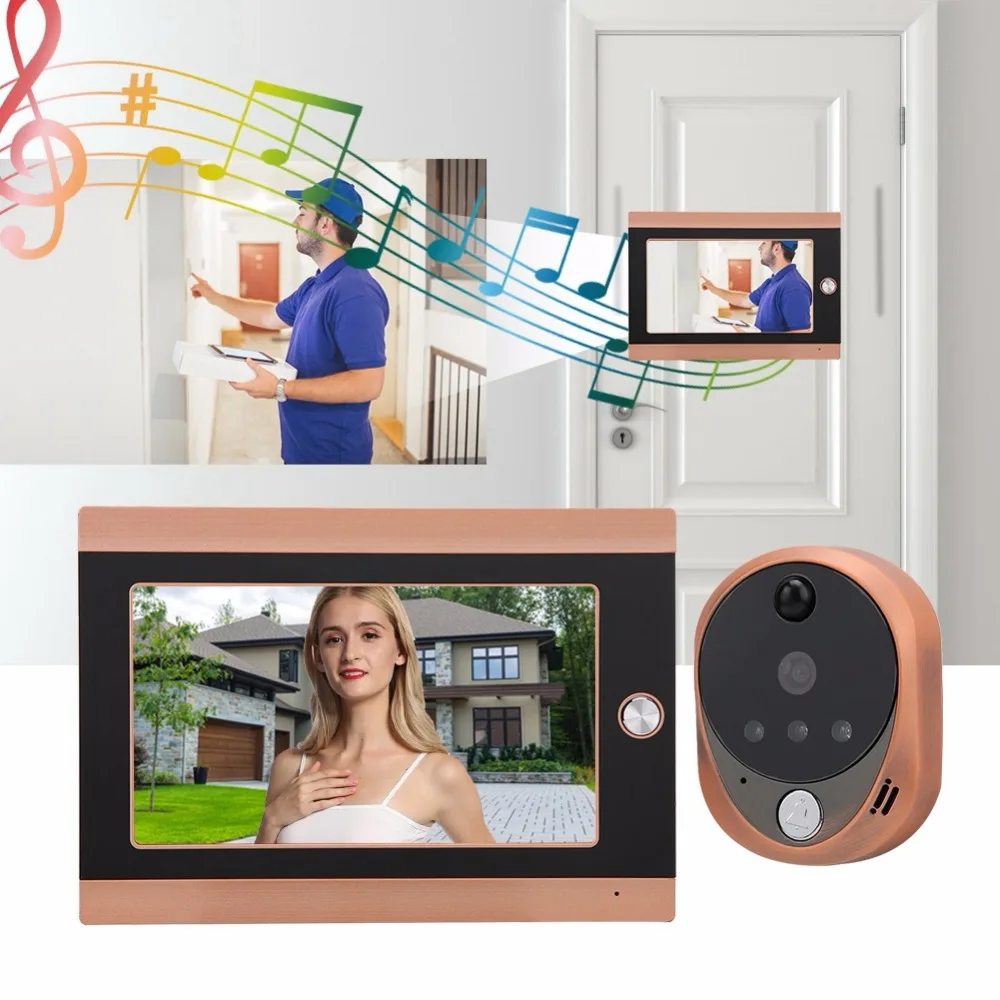 7 дюймов дверной звонок WI-FI Беспроводной ЖК-дисплей Экран 720P HD PIR Камера 16 Звонок дверной глазок звонок
