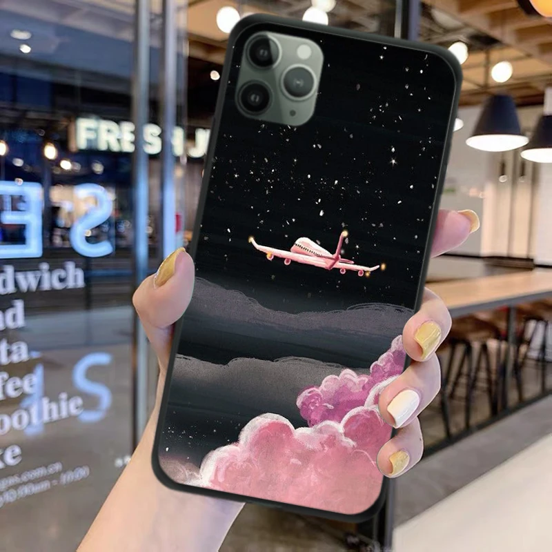 

World Map Travel Just Go Soft TPU Phone Cases For iPhone 12 Pro XS Max X XR 7 8 Plus 6S plane Cover For iPhone 11 Pro Max Coque