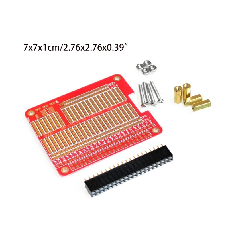 

C1FB 4 Sets GPIO Breakout DIY Breadboard Shield Red Expansion Board Kit Compatible with Raspberry Pi 4 3 2 B+ A+