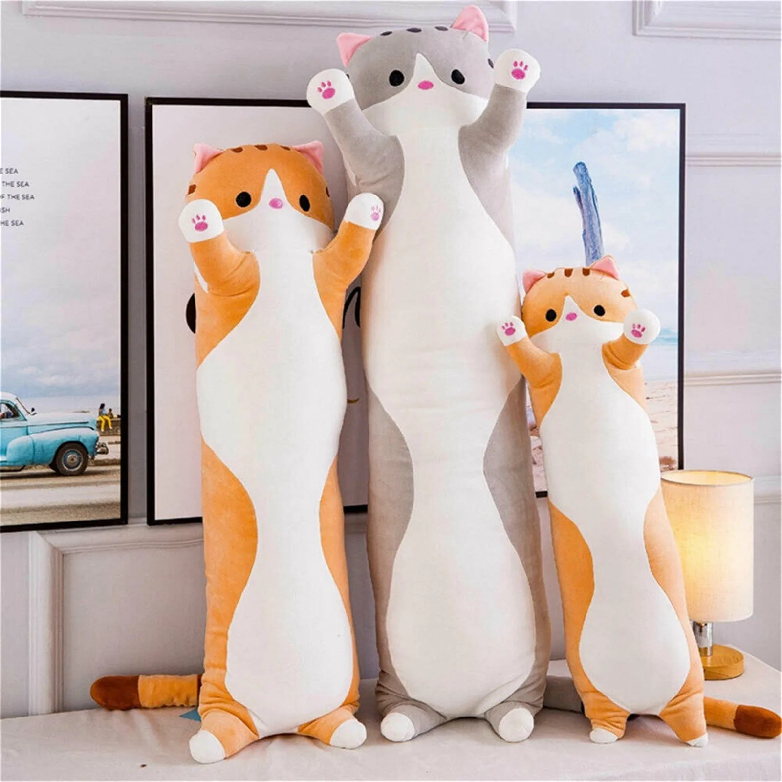 

130cm Long Cotton Buddies Cute Cat Doll Plush Toy Soft Stuffed Sleeping Pillow Valentine's Day Gift Children Plsuh Doll Toys