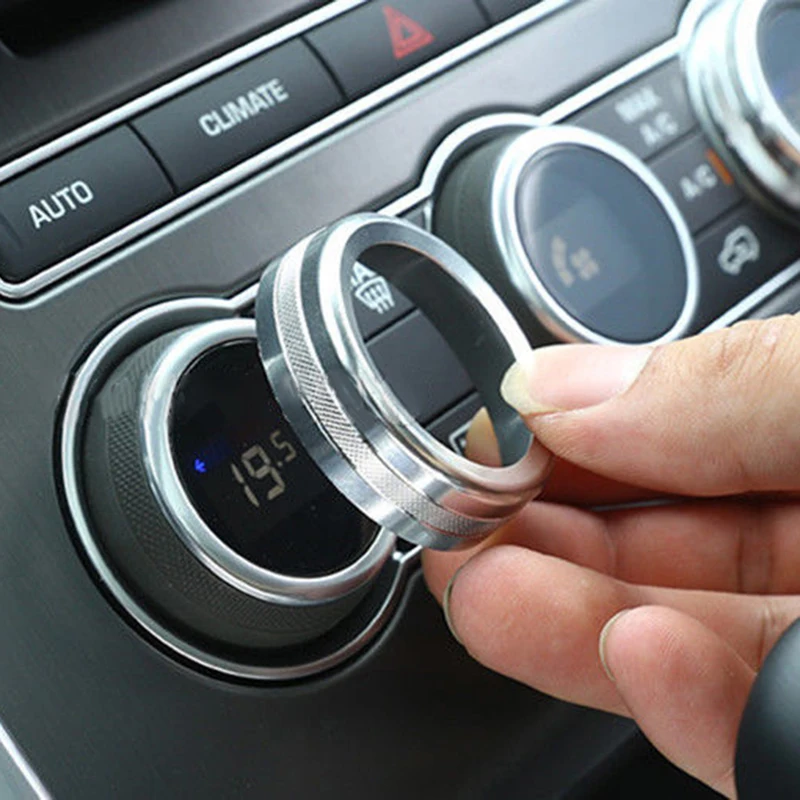 

Central Knob Button Covers For Land Rover Ring Aluminium Alloy 4pcs Silver