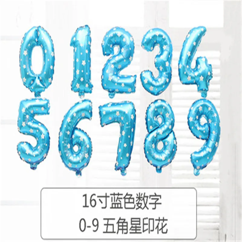 1 pcs Pink and Blue cartoon Rainbow Color Number Foil Balloons Birthday Wedding Party Decoration Digital Balloon | Дом и сад