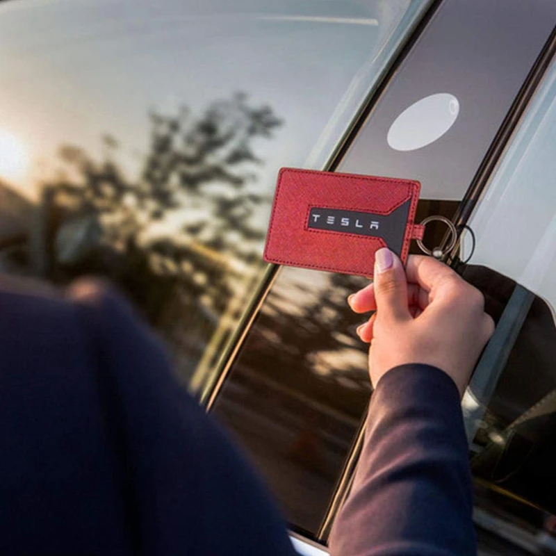 Ключница для Tesla модель 3 противопылевая легкая кожаная с брелоком аксессуары -